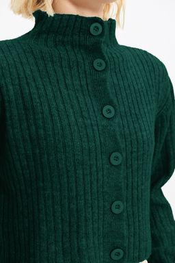 TRENDYOLMILLA Gri Crop Yumusak Dokulu Dik Yaka Triko H?rka TWOAW22HI0174 фото 4