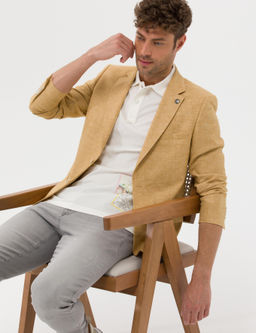 Sar_ Ekstra Slim Fit Keten Kar___ml_ Blazer Ceket