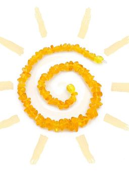 Детские бусы из натурального янтаря Мелкие медовые чипсы