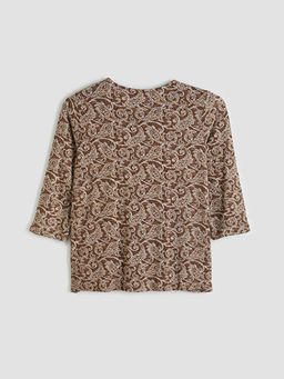 Bisiklet Yaka Desenli Bluz