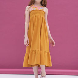 PELICAN, платье для девочек, Янтарный