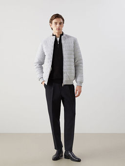 Slim Fit Dik Yaka Erkek Mont