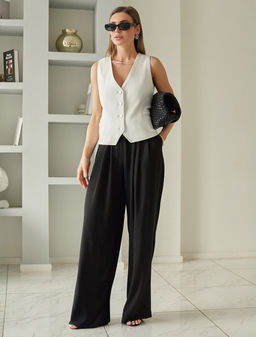 VILATTE / Свободные брюки изо льна с вискозой  фото 5