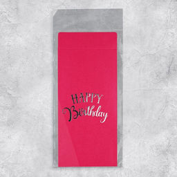 Цена за 5 шт. Подарочный конверт, «Happy Birthday», тиснение, дизайнерская бумага, 11 × 22 см