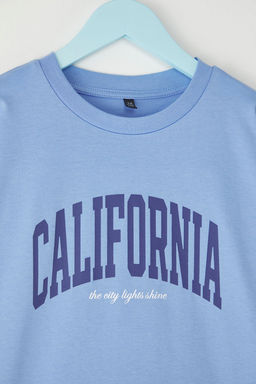 Bebe Mavisi Unisex %100 Pamuk Slogan Bask?l? K?sa Kol Orme T-Shirt TKDSS25TS00097 - Trendyolmilla фото 2