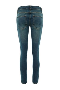 TRENDYOL MAN Indigo Skinny Fit Esnek Kumas Dar Kesim Eskitme Gorunumlu Jeans Kot Pantolon TMNAW22JE0311 - Trendyolmilla фото 9