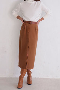 10886 Юбка миди-макси camel