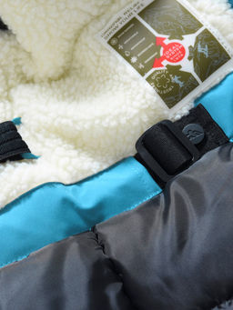 Парка зимняя подростковая для мальчика с капюшоном и мехом голубого цвета 9537Gl - Valianly фото 21