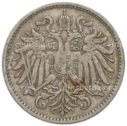 Монета 10 геллеров 1893 года Австрия