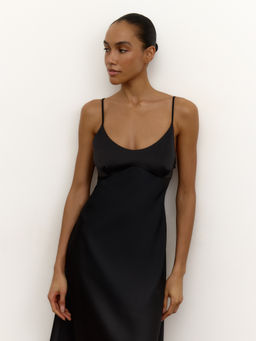 Платье-комбинация на бретелях из сатина - Mollis фото 2