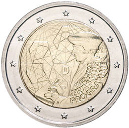 Монета 2 евро 2022 года Германия A 35 лет программе Эразмус