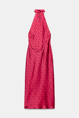 VESTIDO MIDI CUELLO HALTER / Fucsia - Zara фото 6