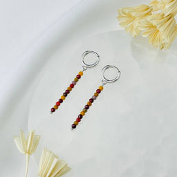 Серьги длинные из Яшмы (Мукаит)