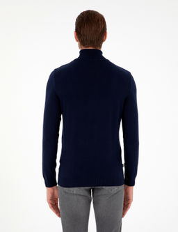 Lacivert Slim Fit Bal_k__ Yaka Basic Triko Kazak - Pierre cardin фото 5