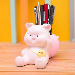 Подставка для канцелярских принадлежностей Luck pig, pink