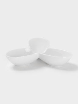 Менажница 3 ячейки Wilmax, d=17 см, фарфор, белая