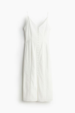 Vestido con botonadura frontal y bordado ingl?s