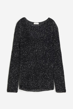 Top en mezcla de seda con lentejuelas