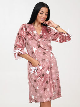 131 ХАЛАТ ЖЕНСКИЙ (Звёзды (сухая роза)) - А-дина фото 2