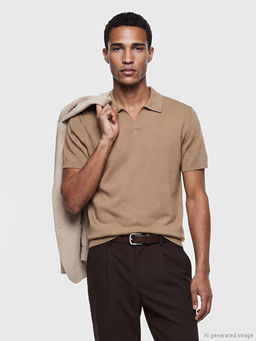 Polo Yaka K?sa Kollu Erkek Triko Kazak