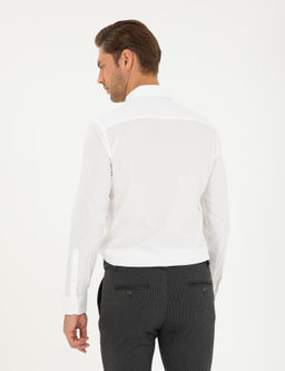 Beyaz Slim Fit Uzun Kollu G_mlek