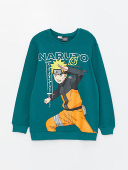 Bisiklet Yaka Naruto Bask?l? Uzun Kollu Erkek ?ocuk Ti??rt