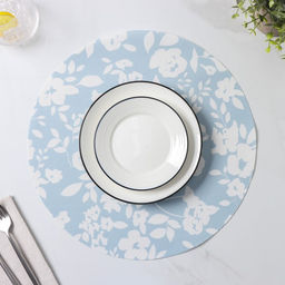 Набор салфеток сервировочных Доляна Акварель. Круг, 4 шт, d=38 см, цвет голубой  фото 7