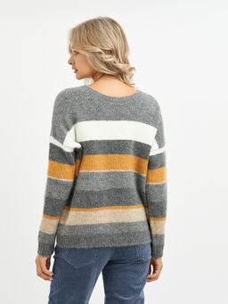 джемпер женский серый в полоску - Glenfield фото 8