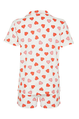 Cok Renkli %100 Pamuklu Kalpli Sortlu Orme Pijama Tak?m? THMSS24PT00152 - Trendyolmilla фото 8