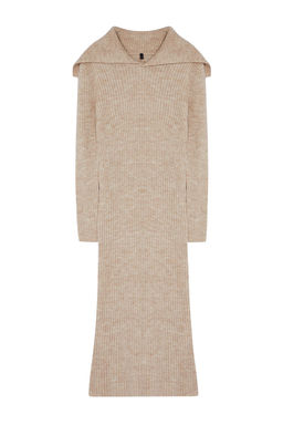 TRENDYOLMILLA Antrasit Midi Triko Yumusak Dokulu Devrik Yaka Elbise TWOAW25EL00016  фото 13