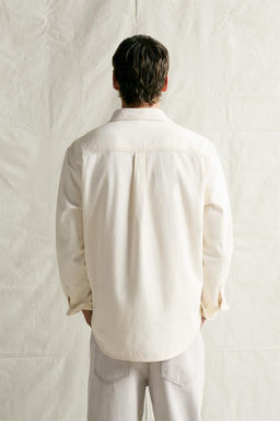 CAMISA DENIM PESPUNTES CONTRASTE / Crudo - Zara фото 3