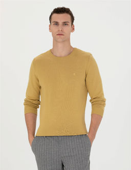 Ye_il Slim Fit Bisiklet Yaka Basic Triko Kazak - Pierre cardin фото 3