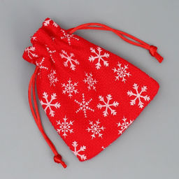 Цена за 5 шт. Мешочек подарочный холща Морозко, снежинки, 10 х 12 см +/- 1.5 см - Дарите счастье фото 4