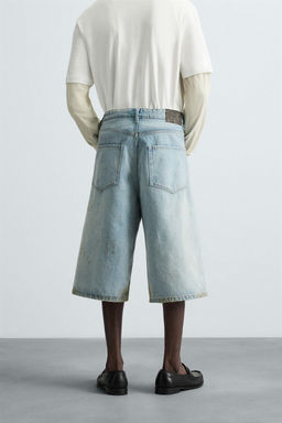 VINTAGE EFFECT BAGGY FIT DENIM BERMUDA SHORTS - Zara фото 3