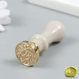 Печать для сургуча с пластиковой ручкой «Колибри в цветах», 2.5×2.5 см