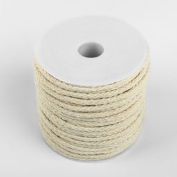 Шнур для плетения, хлопок, d=4 мм, 50±1 м, без сердечника, белый