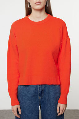 TRENDYOLMILLA Yesil Genis Kal?p Basic Premium Iplik/Ozel Iplik Triko Kazak TWOAW25KZ00053