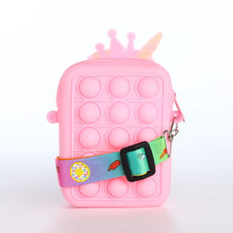 Сумка для девочки, на молнии, «Выбражулька», pop it, 8×2.5×12 см, розовая