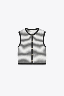 JACQUARD BUTTON WAISTCOAT TOP - Zara фото 15