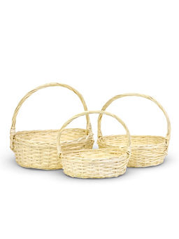 Корзина плетёная для хранения Liana, с ручкой, бежевая, набор 3 шт.