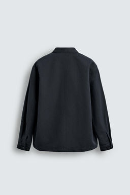 SOBRECAMISA REGULAR FIT BOLSILLOS / Marino oscuro - Zara фото 8