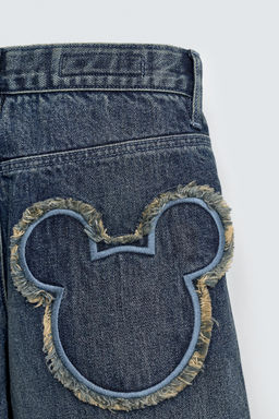 MICKEY SILHOUETTE PATCH WIDE-LEG JEANS HARRY LAMBERT FOR ZARA X DISNEY  фото 4