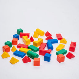 Кубики детские, пластиковые, цветные, 36 штук, 6 х 6 см - Соломон фото 6