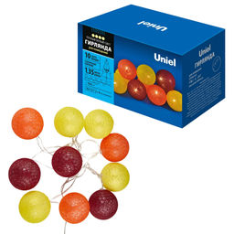 ULD-S0135-010/STB/2AA WARM WHITE IP20 TANGLES-3 Гирлянда светодиодная Клубки-3 на батарейках 2AA (не в/к), 1,35м. 10 светодиодов. Теплый белый свет. Провод прозрачный. TM Uniel - Volpe фото 8