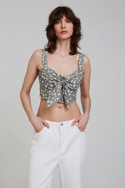 Блузка-топ в красно-белую клетку - Incity фото 3