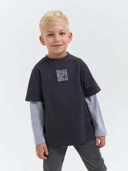 Лонгслив Колор блок Графит