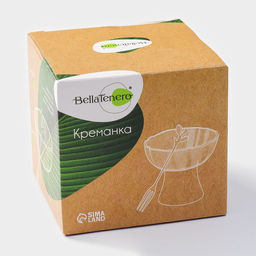 Креманка, d=10 см, с вилкой h=13 см, керамика, бамбук, белая - Simaland фото 7