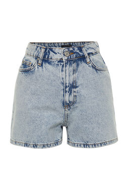 Ac?k Mavi Yuksek Bel City Boy Denim Sort TWOSS23SR00199