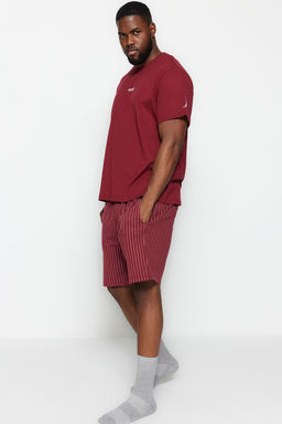 TRENDYOL MAN Buyuk Beden Bordo Regular Fit Rahat Bask?l? Sortlu Pijama Tak?m? TMNSS23PT00014 - Trendyolmilla фото 20