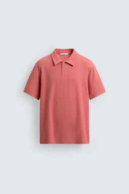 POLO REGULAR FIT ESTRUCTURA / Coral rojo - Zara фото 7